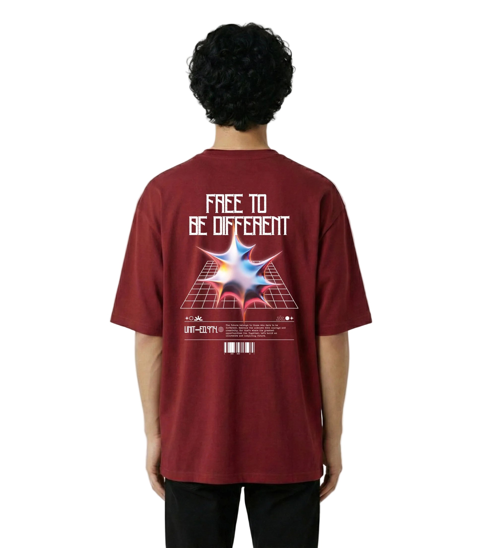 T-shirt Oversize - DIFF - BURGUNDY