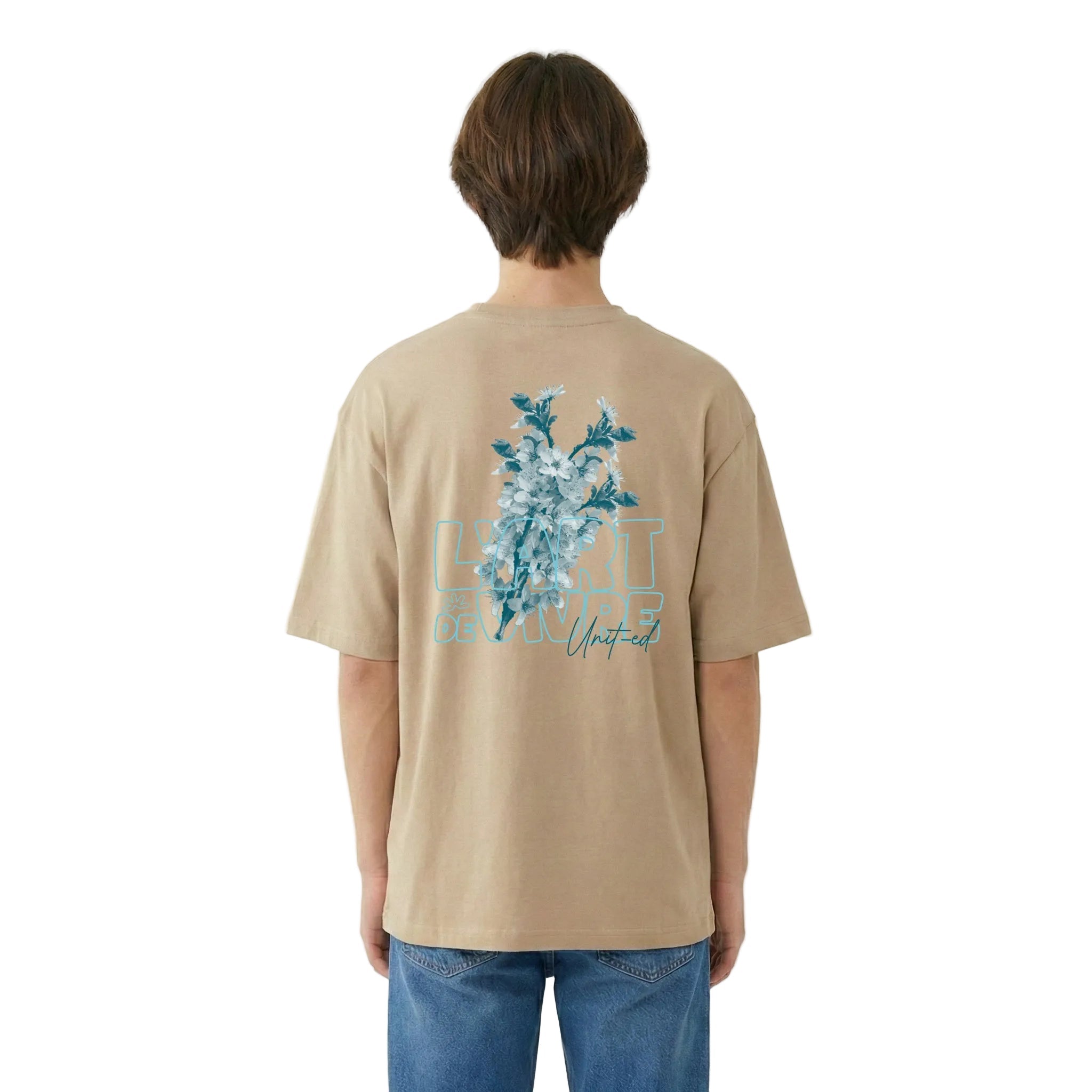 T-shirt Oversize - FLORAISON - WARM TAUPE