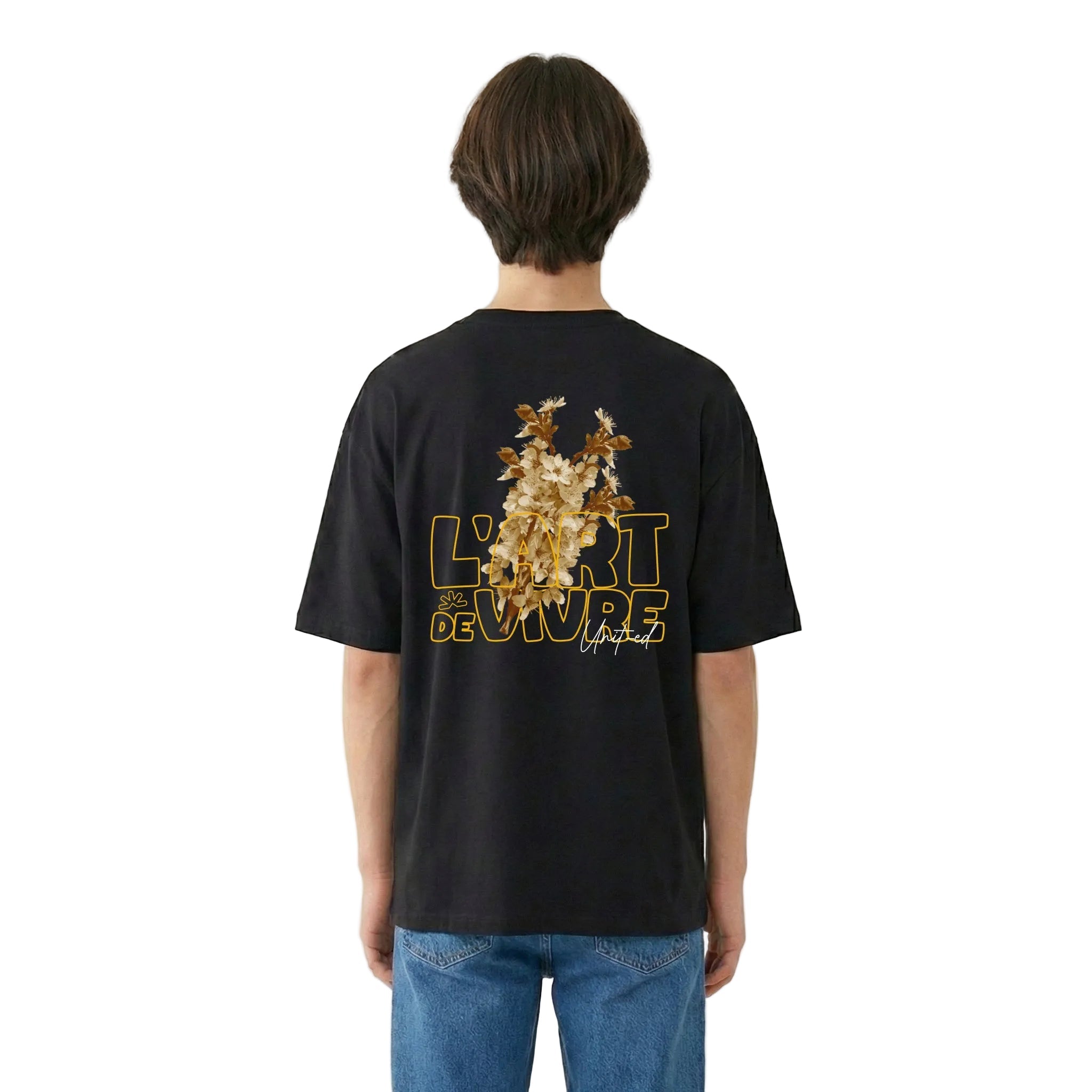 T-shirt Oversize - FLORAISON - BLACK