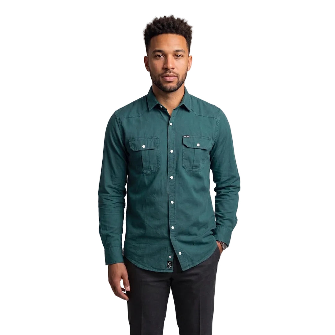 CHEMISE ML - LEWIS JEANS - DK GREEN